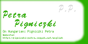 petra pigniczki business card